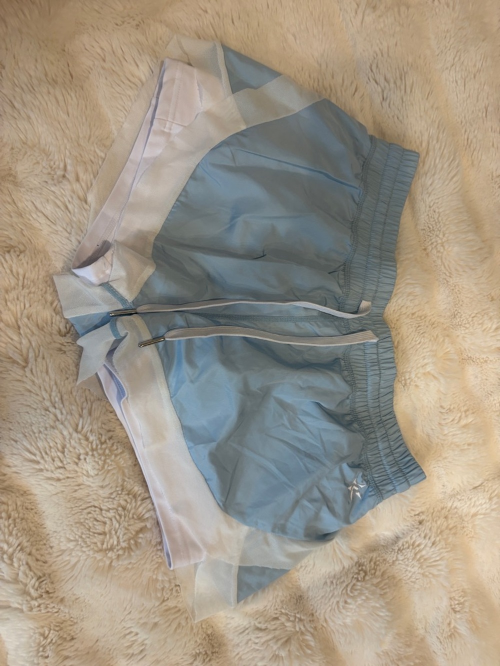 Light Blue Athletic Shorts with White Trim - Casual Performance